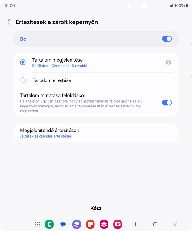 Kattints a kívánt beállítások melletti csúszkákra a funkciók be- vagy kikapcsolásához.