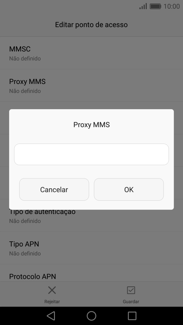 Introduza iproxy.vodafone.pt e prima OK.
