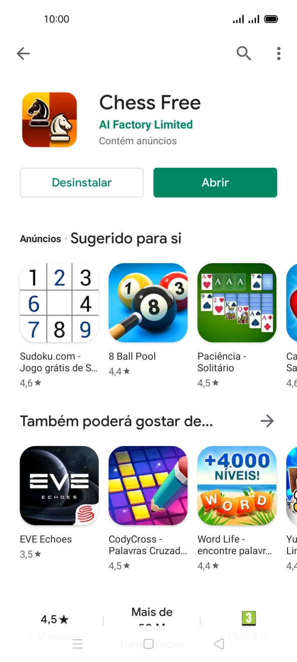 Prima a tecla de início para terminar e voltar ao ecrã inicial.
