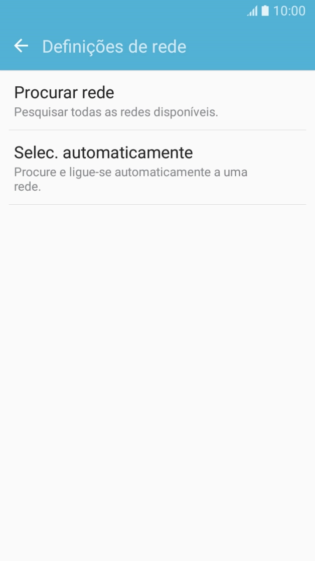 Prima Procurar rede e aguarde enquanto o telefone procura as redes.