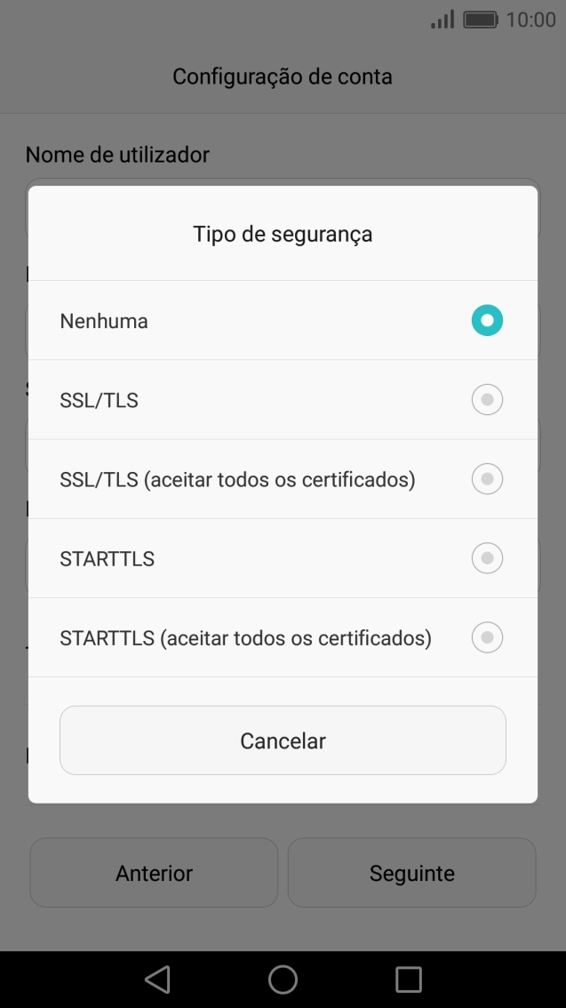 Prima Nenhuma para desativar a função.