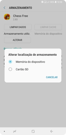 Prima o nome do cartão de memória.