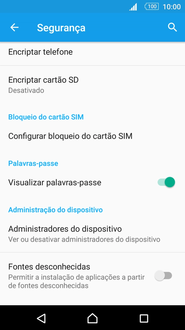 Prima Configurar bloqueio do cartão SIM.