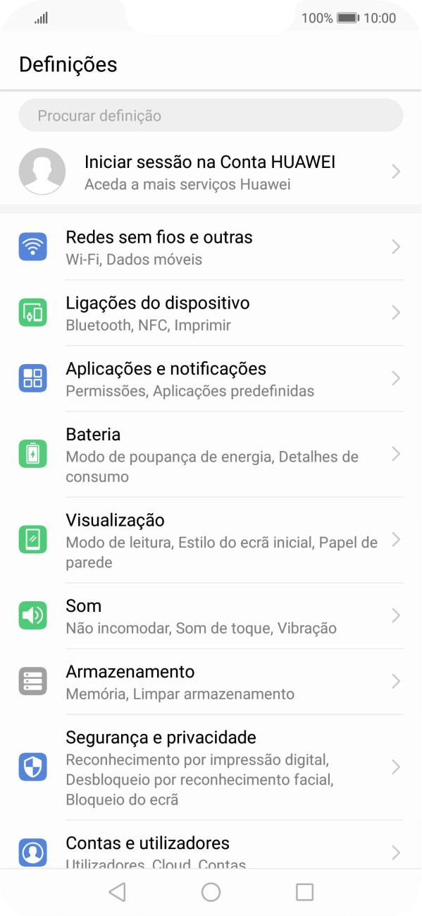Prima Ligações do dispositivo.