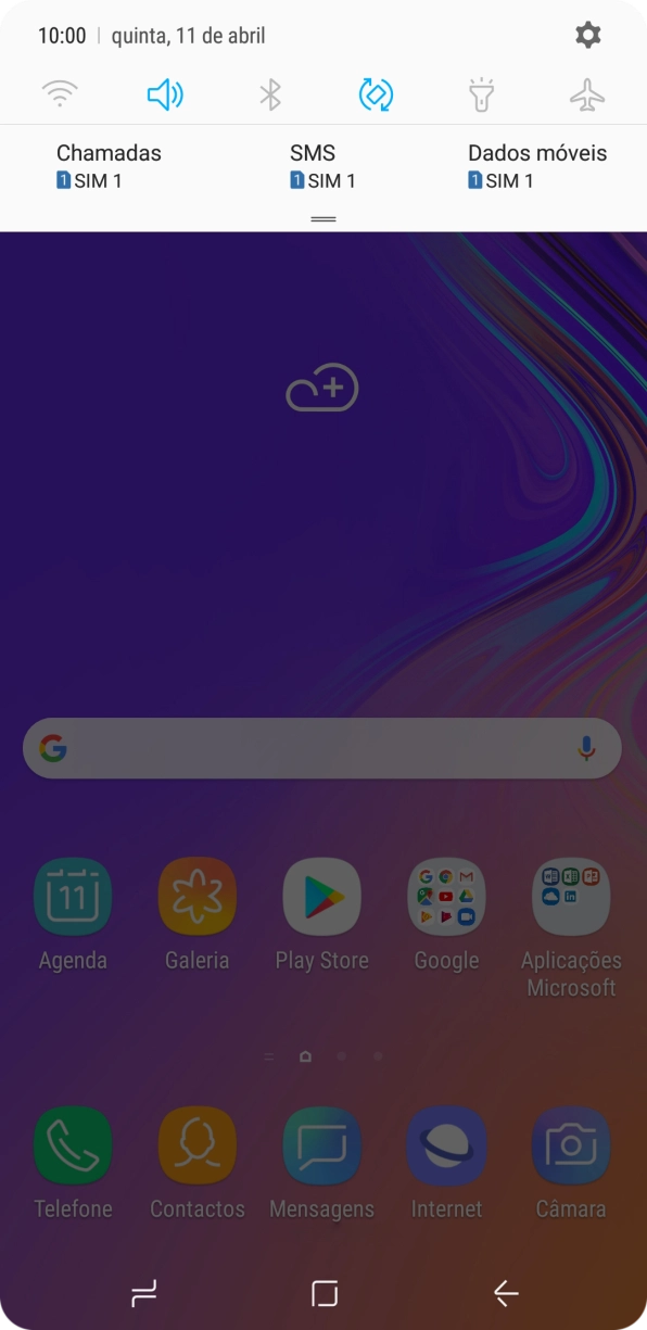 Prima o ícone de definições.