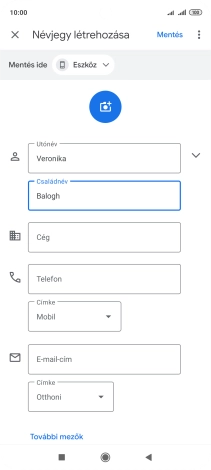 Kattints a Telefon mezőre, és írd be a kívánt telefonszámot.