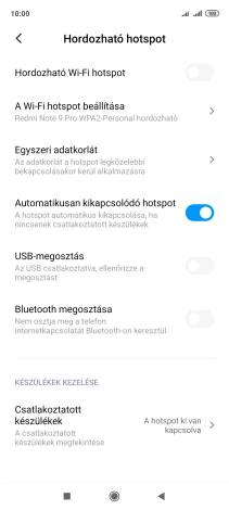 Válaszd a A Wi-Fi hotspot beállítása lehetőséget.