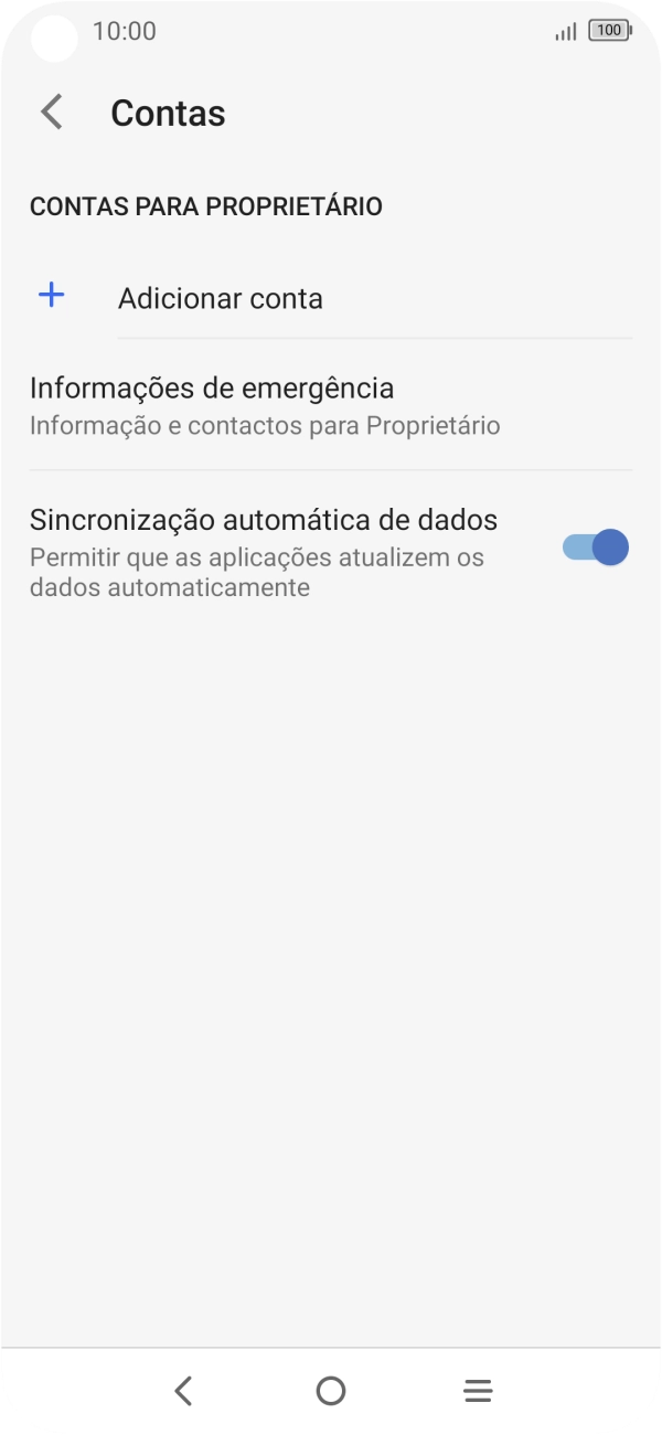 Prima Adicionar conta.