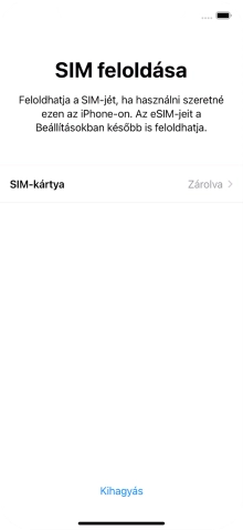 Válaszd a SIM-kártya lehetőséget.