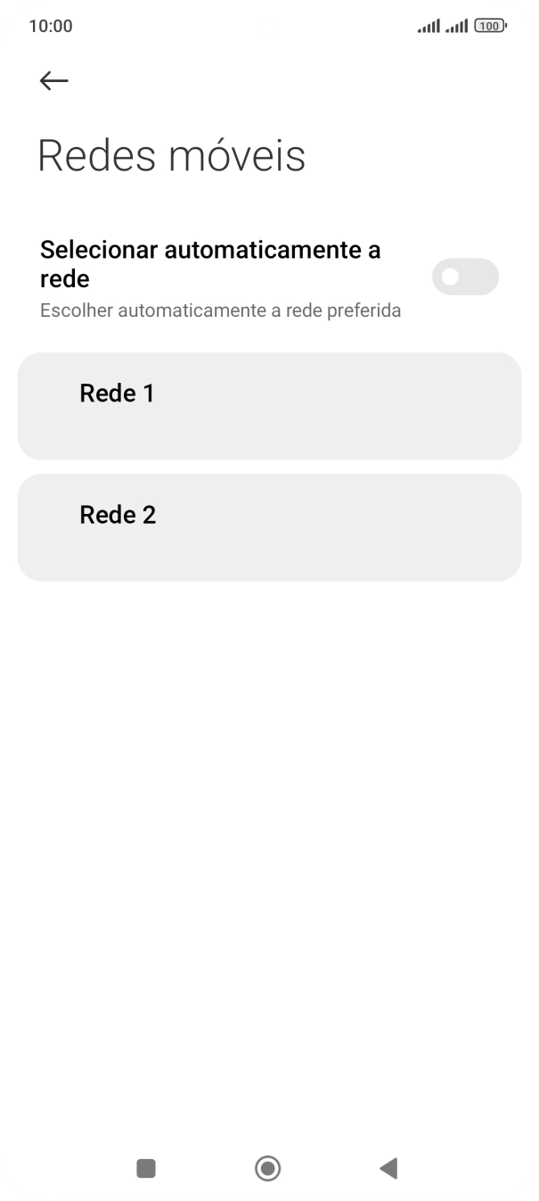 Prima a rede pretendida.