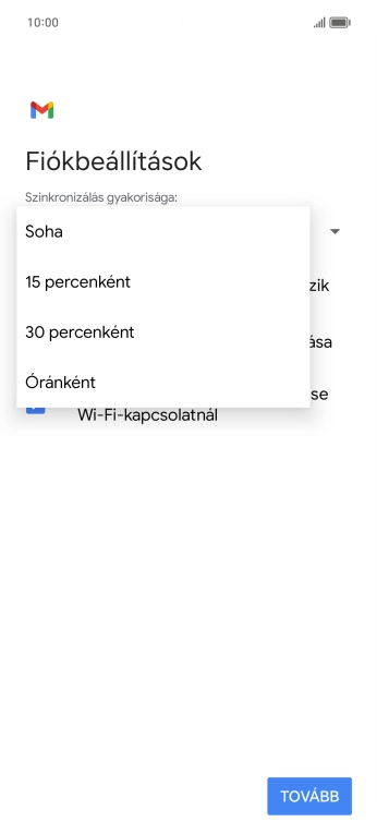 Válaszd ki a kívánt beállítást.