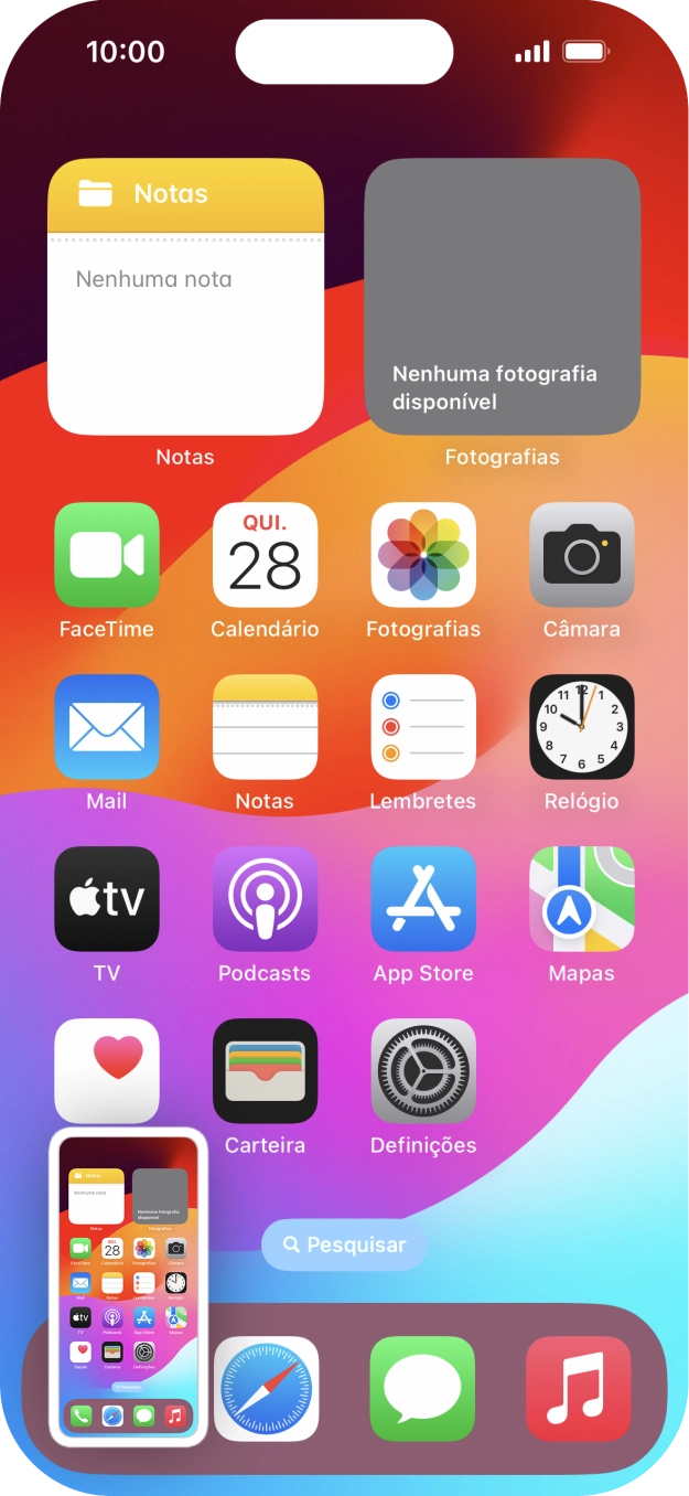 Para modificar a captura de ecrã prima a captura de ecrã e siga as indicações no ecrã para efetuar as modificações pretendidas.