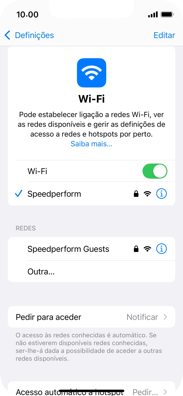 Para voltar ao ecrã inicial, deslize o dedo de baixo para cima a partir da base do ecrã.