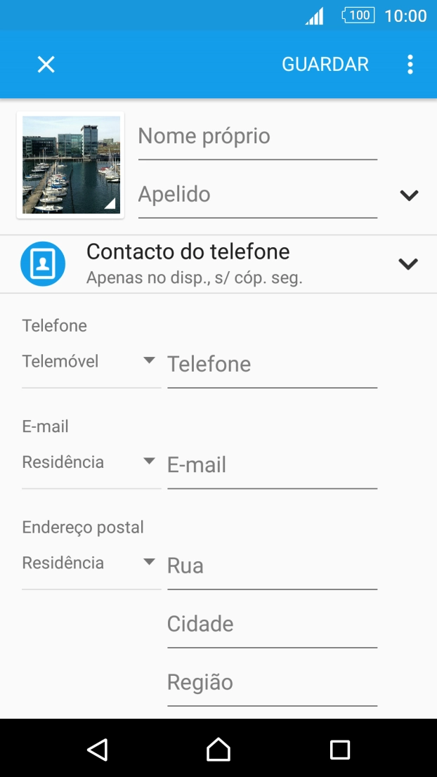 Prima Nome próprio e introduza o nome próprio.