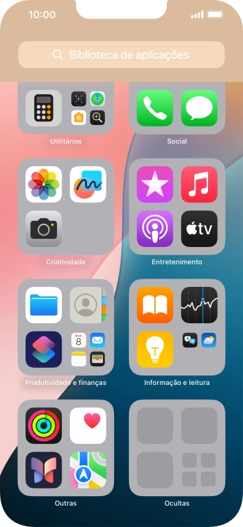 A app está agora colocada na pasta Ocultas da Biblioteca de apps.