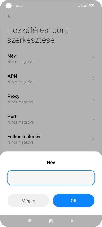 Írd be azt, hogy One Internet, és válaszd az OK lehetőséget.