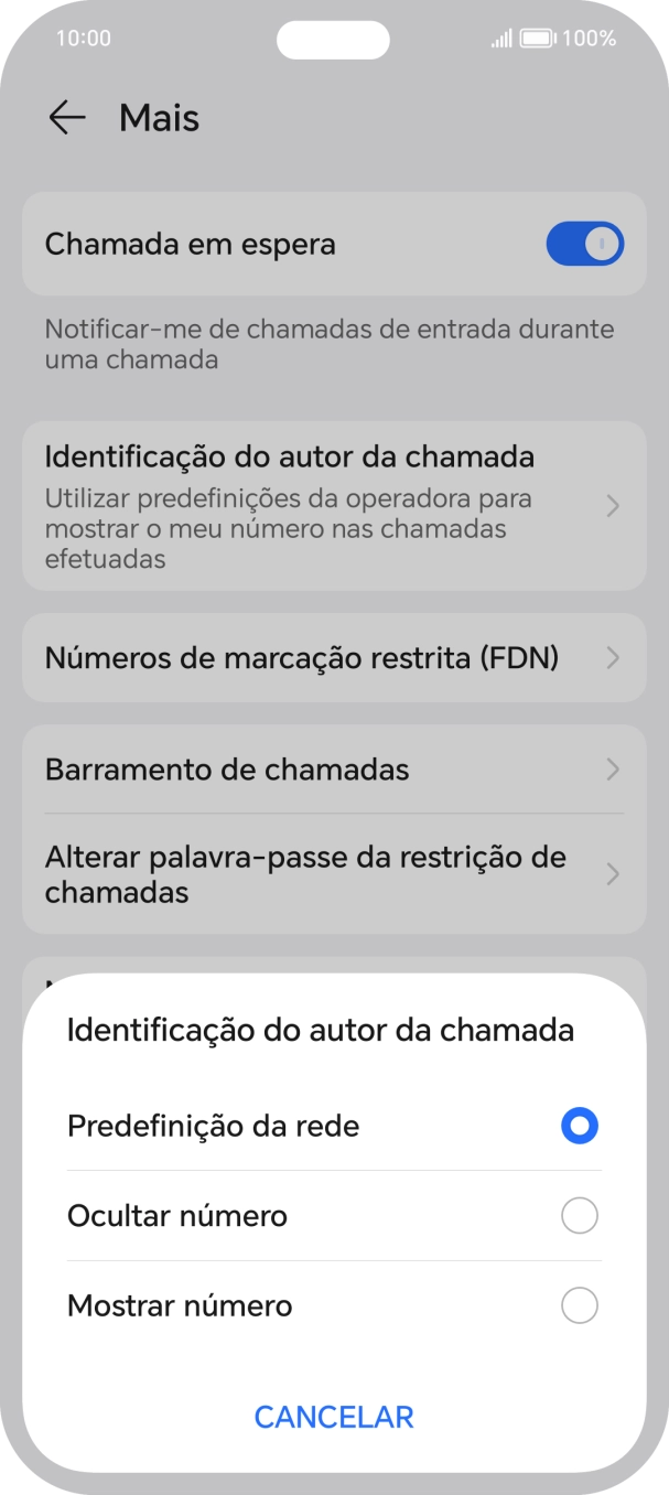 Prima Mostrar número para ativar a visualização do seu número.