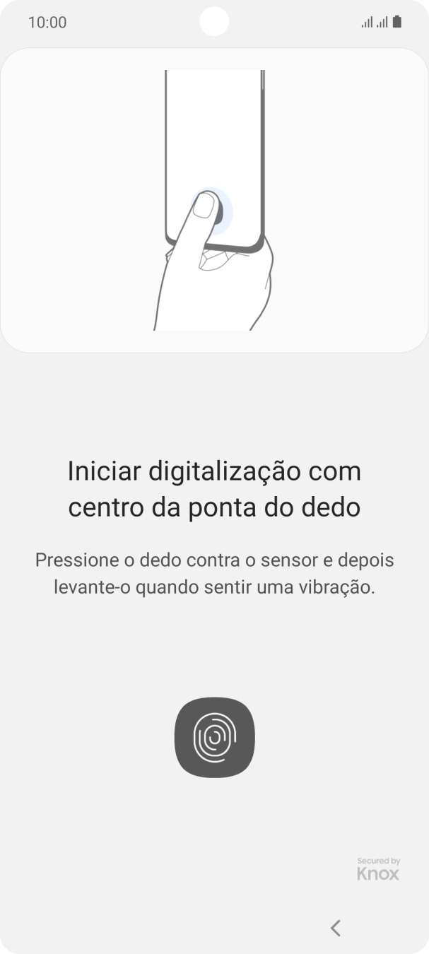 Siga as indicações no ecrã para definir a impressão digital como código de bloqueio.
