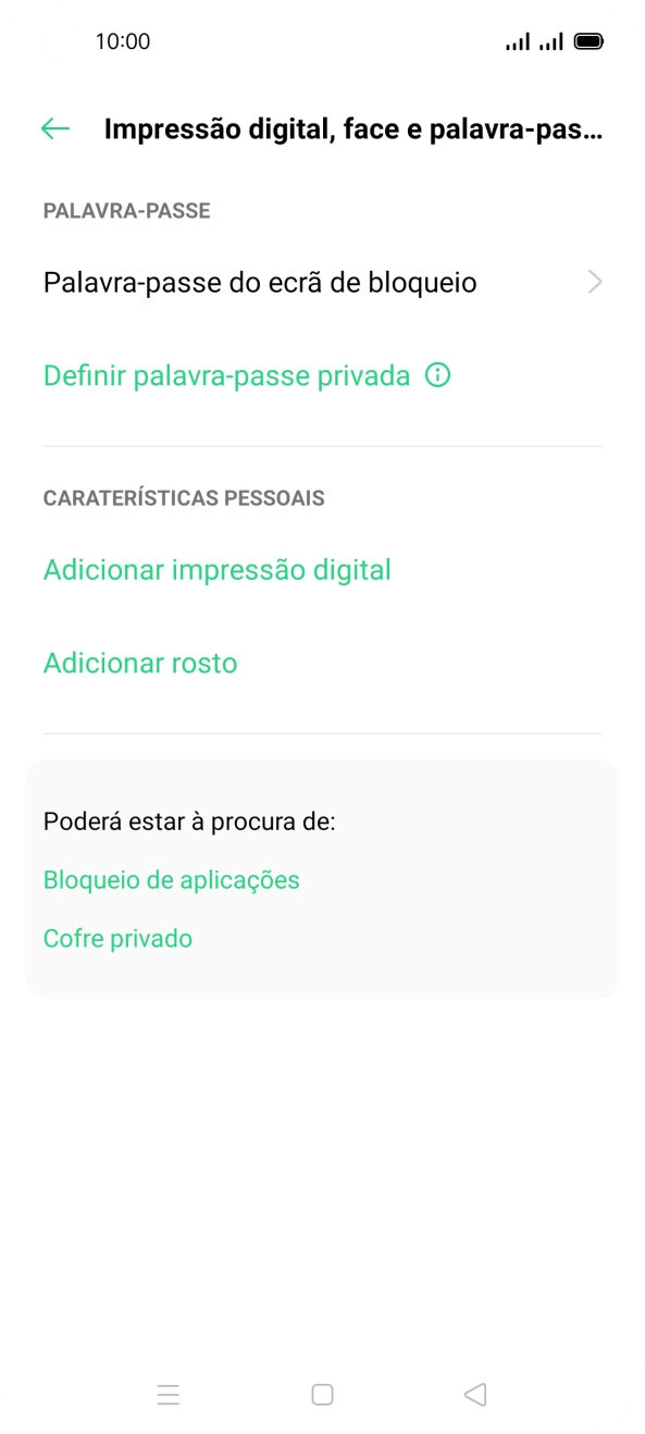 Prima Palavra-passe do ecrã de bloqueio e introduza o código adicional de bloqueio do telefone que criou anteriormente.