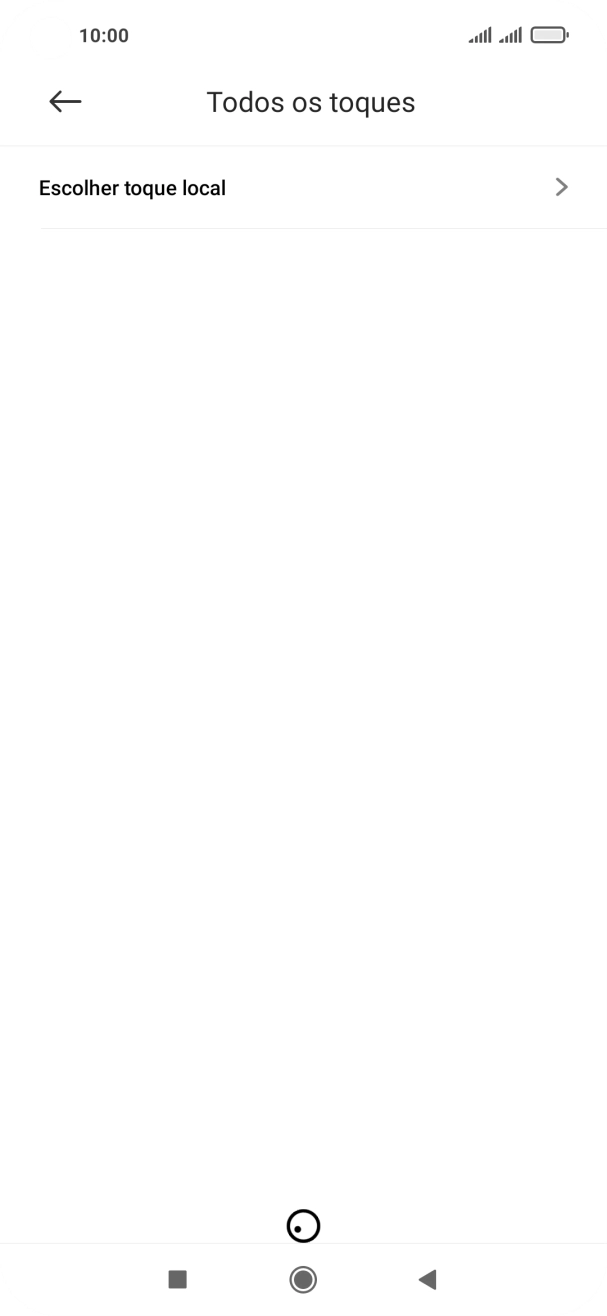 Prima Escolher toque local e vá até à pasta pretendida.