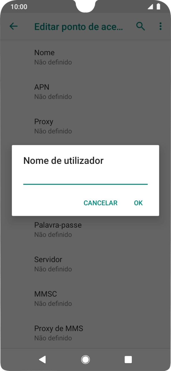 Introduza vodafone e prima OK.