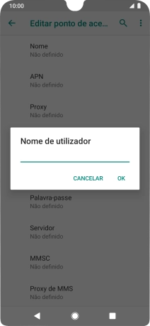 Introduza vodafone e prima OK.