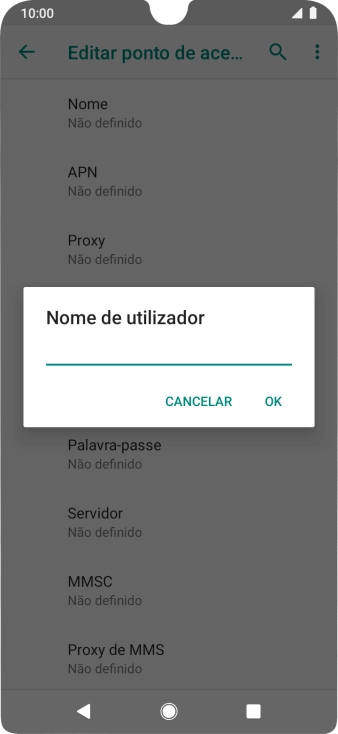 Introduza vodafone e prima OK.