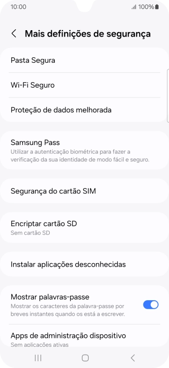 Prima Segurança do cartão SIM.