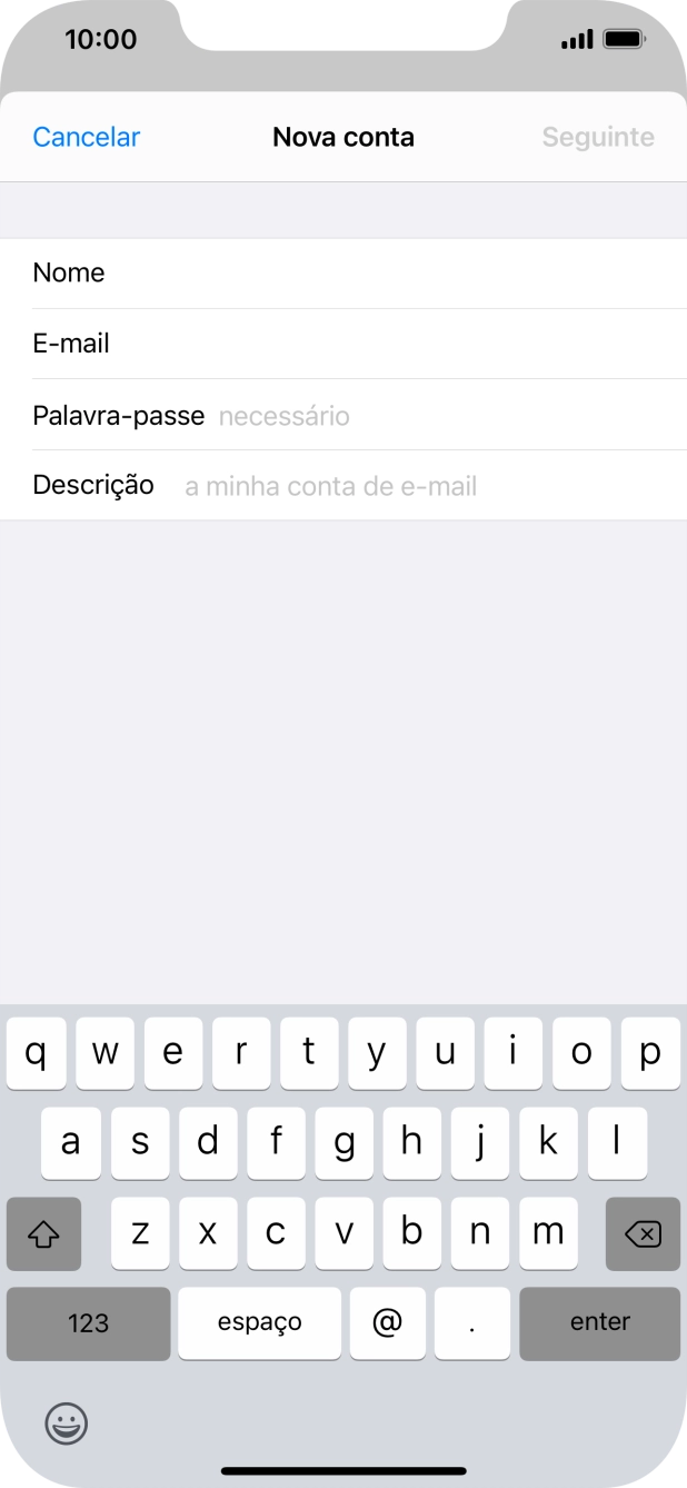 Prima Palavra-passe e introduza a password da sua conta de e-mail.