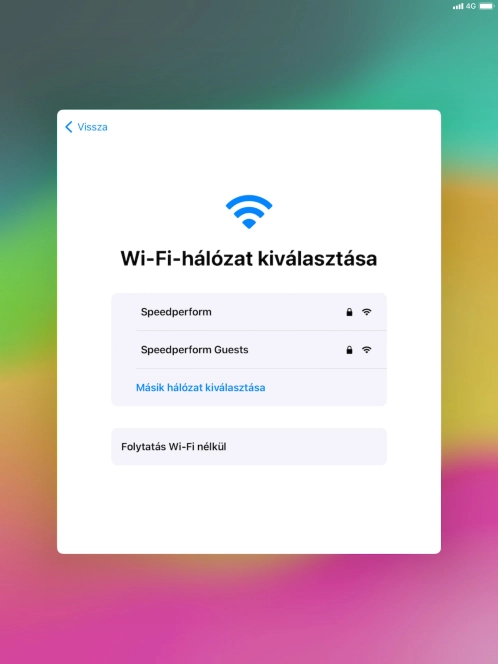 Válaszd ki a kívánt Wi-Fi hálózatot.