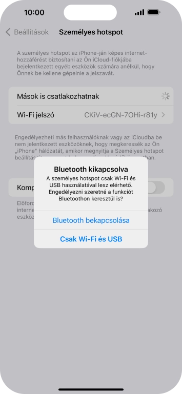 Amennyiben ki van kapcsolva a Wi-Fi, válaszd a Csak Wi-Fi és USB lehetőséget.