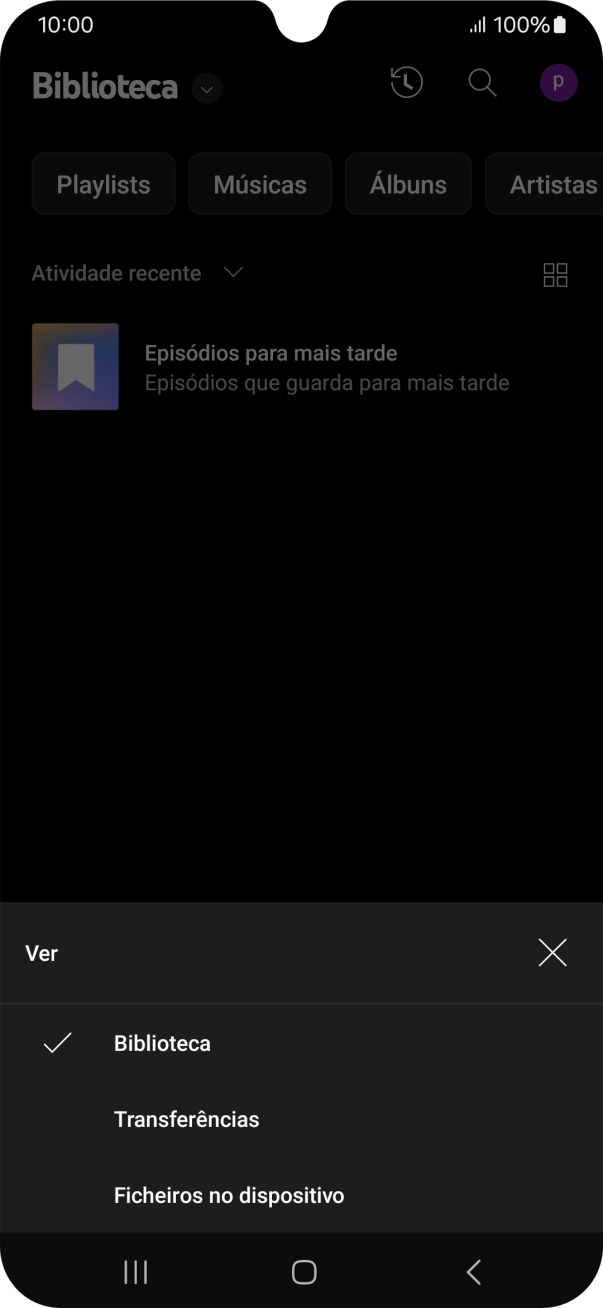 Prima a categoria pretendida e dirija-se ao ficheiro de música pretendido.