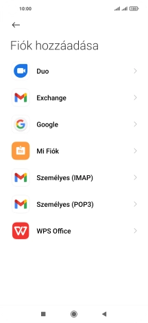 Válaszd a Személyes (POP3) lehetőséget.
