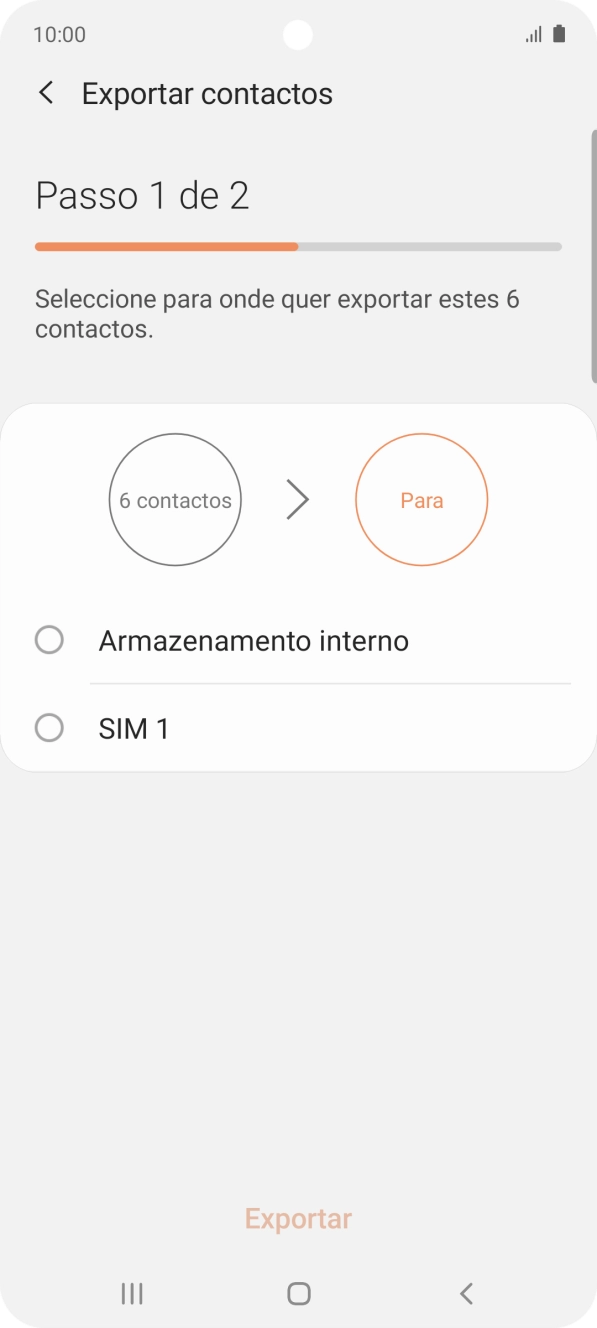 Prima o nome do cartão SIM.