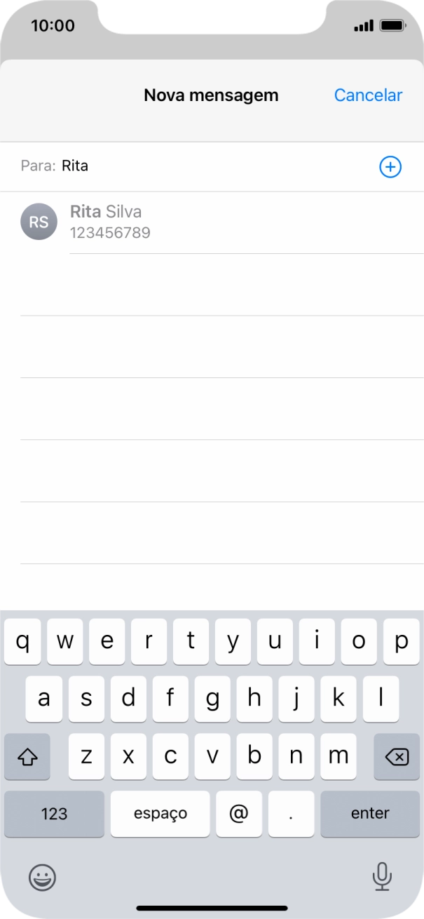 Prima o contacto pretendido.