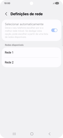 Prima a rede pretendida.
