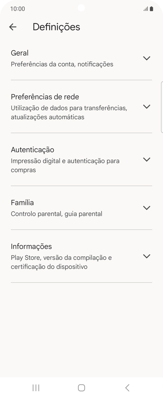 Prima Preferências de rede.