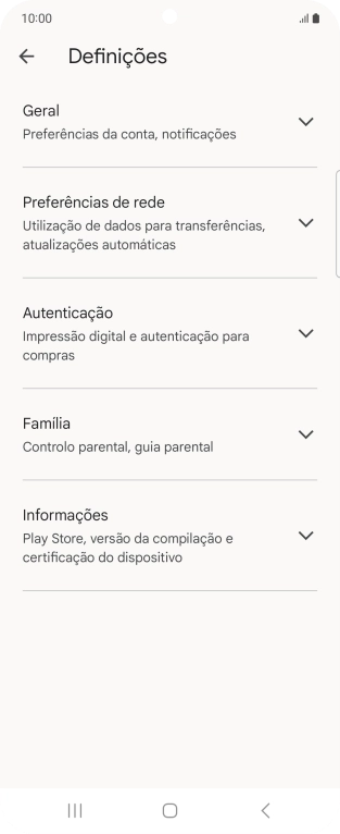 Prima Preferências de rede.