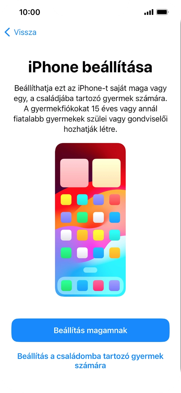 Válaszd a Beállítás magamnak lehetőséget.