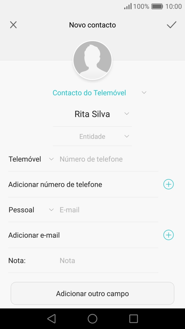 Prima Número de telefone e introduza o número de telefone pretendido.