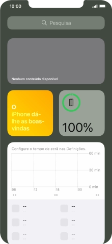Deslize o dedo para cima no ecrã.