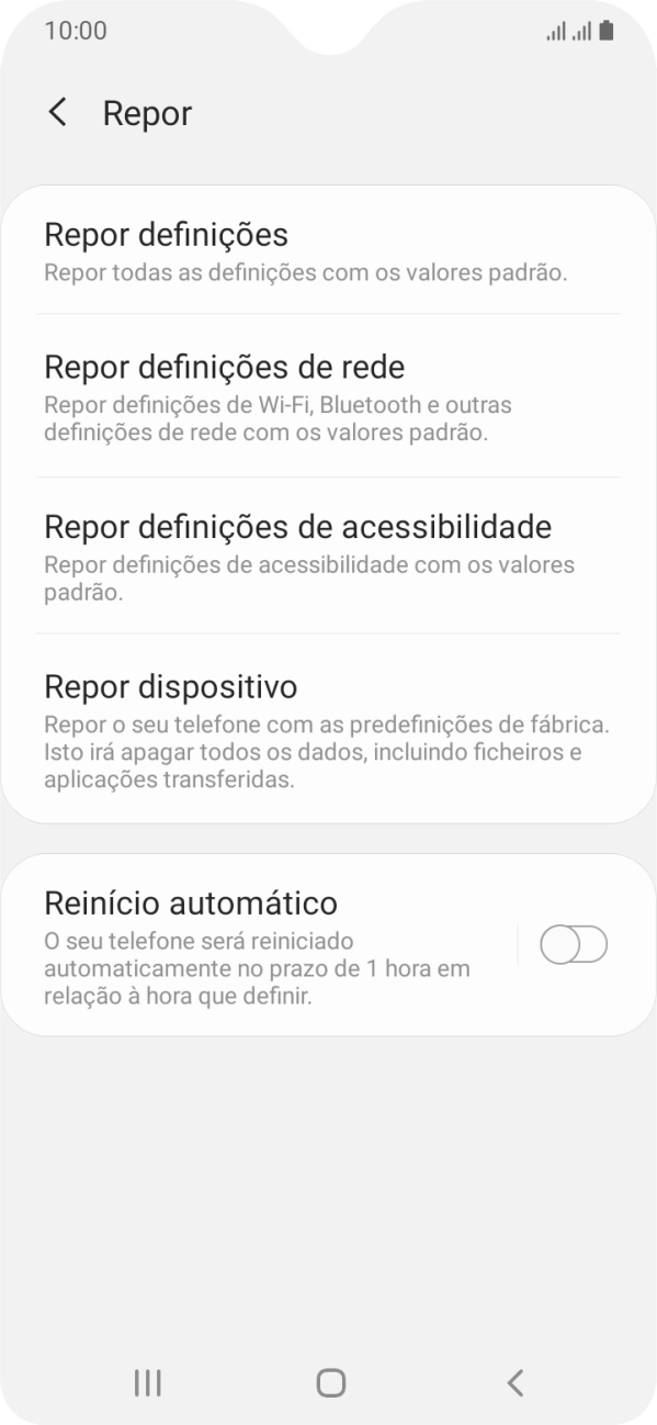 Prima Repor dispositivo.