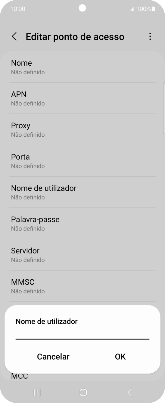 Introduza vodafone e prima OK.