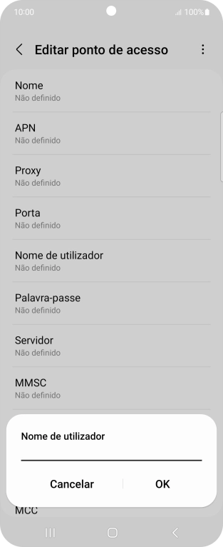 Introduza vodafone e prima OK.