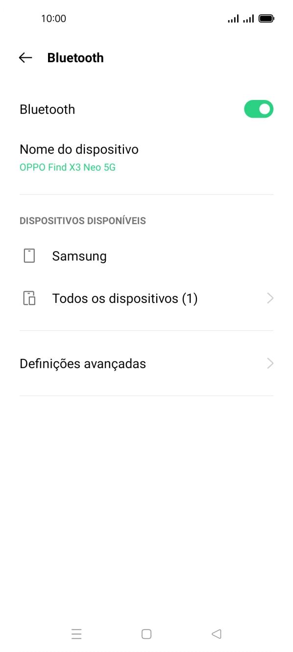 Prima o dispositivo Bluetooth pretendido e siga as indicações no ecrã para emparelhar o dispositivo pretendido com o telefone.