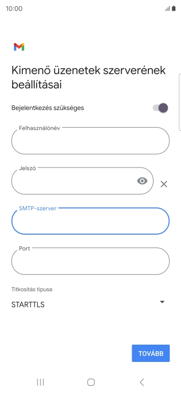 Kattints a „Port” alatti mezőre, és írd be a következőt: 993.