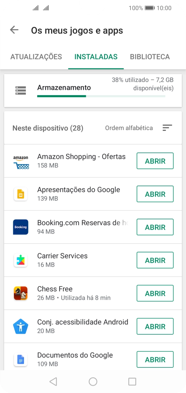 Prima a app pretendida.