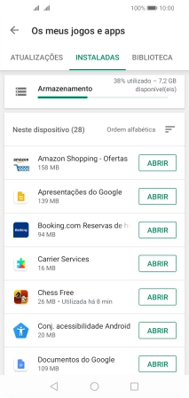 Prima a app pretendida.