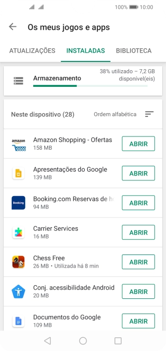 Prima a app pretendida.