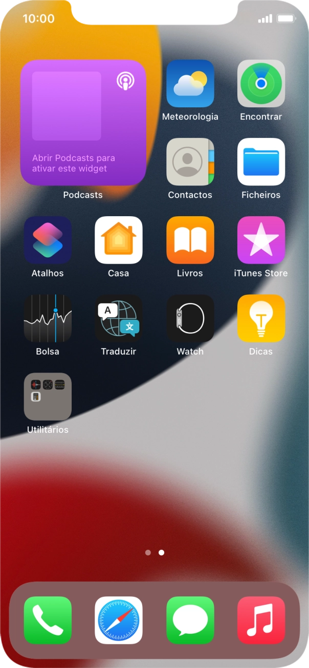 Se utilizar uma pilha de widgets: Deslize o dedo para cima ou para baixo na pilha para escolher o widget pretendido.